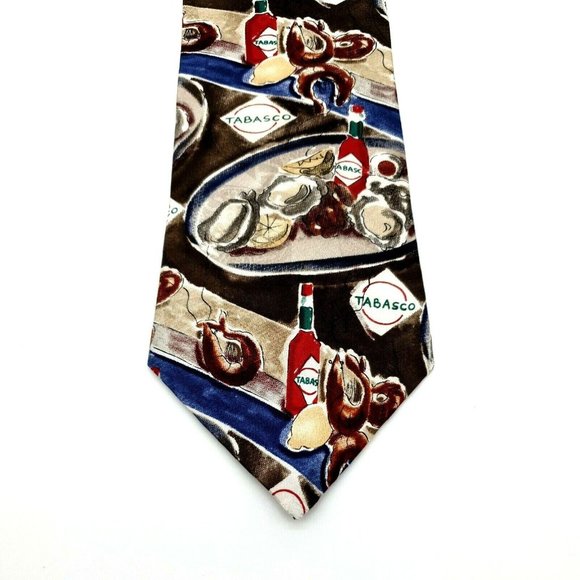 Tobasco Mens Tie Novelty Recipe Included NWT Waiter Waitress Server Restaurant - Picture 1 of 9